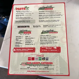 menu