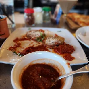 Ordered a side of marinara.  Mozzarella en Carrozza was enhanced with a little extra pop of flavor