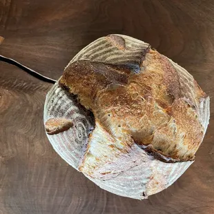 a loaf of bread on a plate