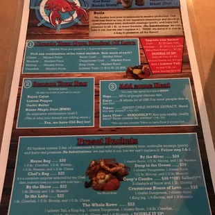 Crustacean Menu