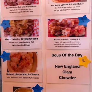 a variety of food items