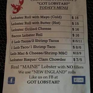 The menu for the night. I will post some food photos too.