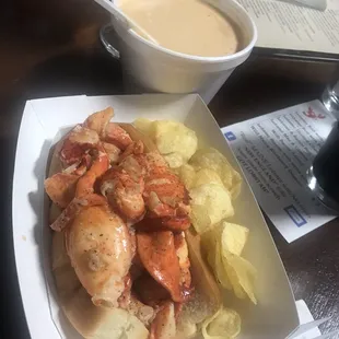 Lobster roll with butter