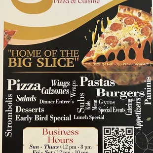 pizza, menu