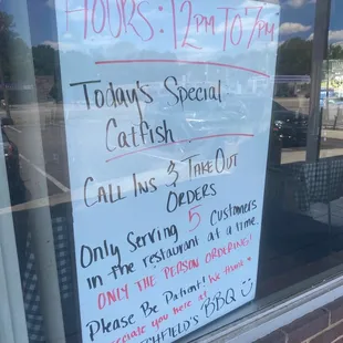 a sign in the window