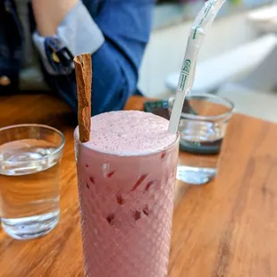 October 9, 2022; Horchata con fresa ($8).