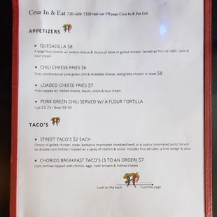 a menu for a mexican restaurant