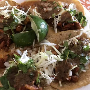 Amazing home made tortilla tacos al pastor