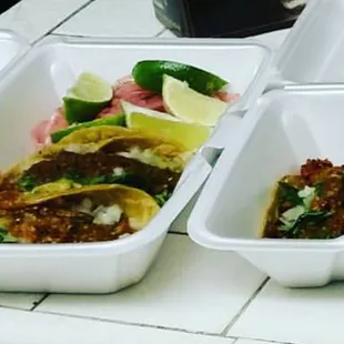 Another shot of the bomb tacos with handmade tortillas