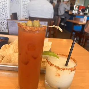 Bloody Mary and margarita