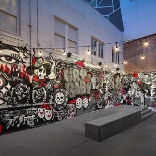 Outside patio. Art by Berkvisual