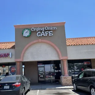 the front of the restaurant