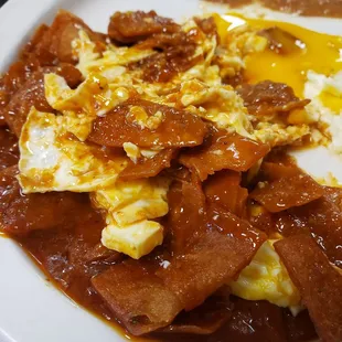 Chilaquilles and eggs