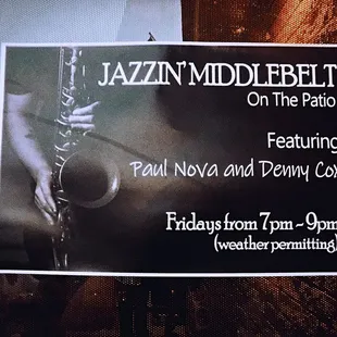 Awesome live music on the patio every Friday!!!!