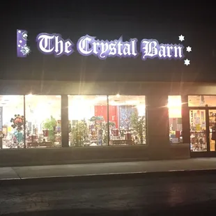 Outside of store at night