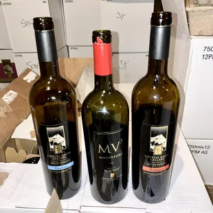 three bottles of wine