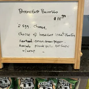 Breakfast Burrito menu