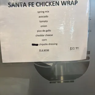 Santa Fe Chicken Wrap