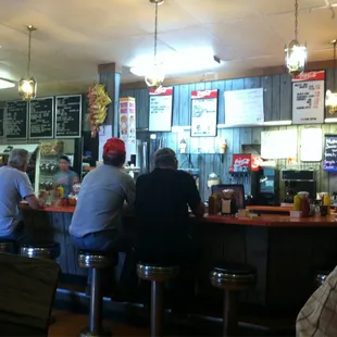 Farmers at the counter.