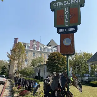 the sign for crescent hotel
