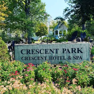 sign for crescent park crescent hotel and spa