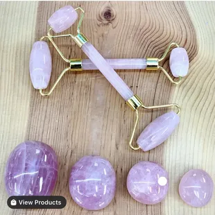 Rose Quartz Massagers and palmstones