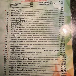 Vegan vegetarian and gluten free options galore!