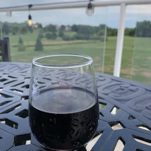 Patio table overlooking the course