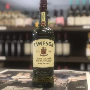 a bottle of jameson whiskey