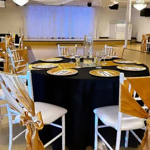 Black and Gold 50th Birthday Party Decoration at Crystal Reception Hall.