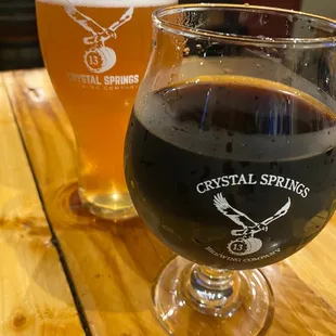 a glass of beer and a glass of beer