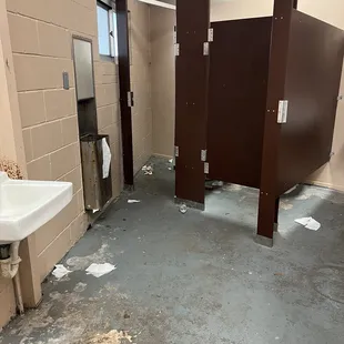 Dirty women's bathroom