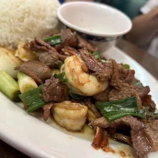Beef and Prawns