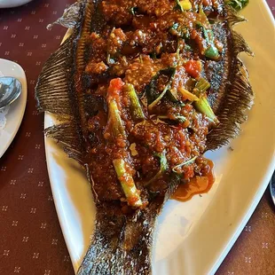 Spicy crispy flounder