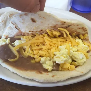 Egg Bean and Cheese Taco