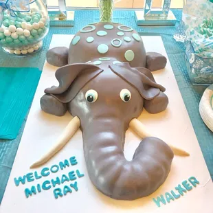Elephant baby shower cake