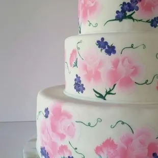 Hand painted wedding cake