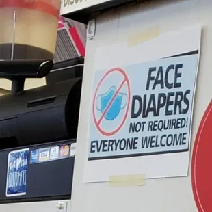 a no face diapers sign