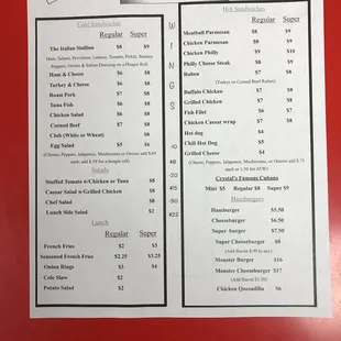 Lunch Menu