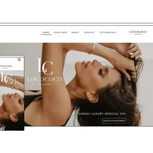 LocoCoco Aesthetix website design for botox and lip filler company.