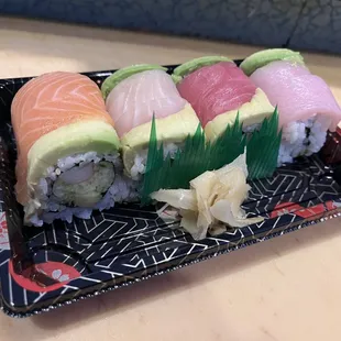 a plate of sushi