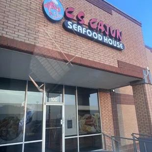 the front of the restaurant