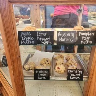 a display of baked goods