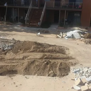 How the main walk ways were left where children play! So glad no one was injured!!