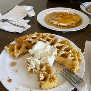 waffles, food
