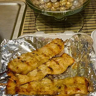 5-piece chicken Satay pieces are large (3inch wide)