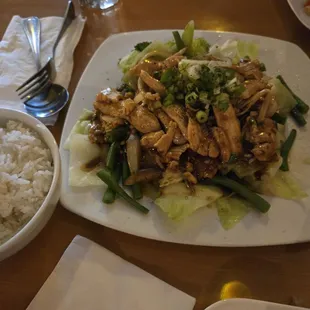 Garlicy greens with chicken