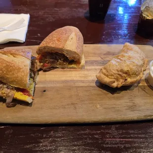 Cubano Artesano and spicy chicken empanada
