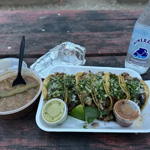 1 of each taco Frijoles especiales
