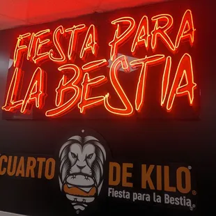 a neon sign for a restaurant